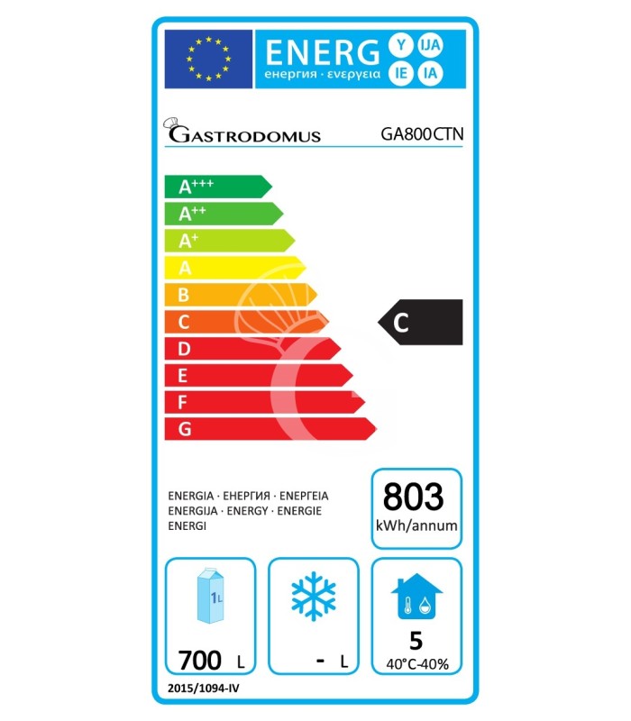 copy of Armadio refrigerato ventilato TN - porta in vetro - capacità 650 LT - tropicalizzato