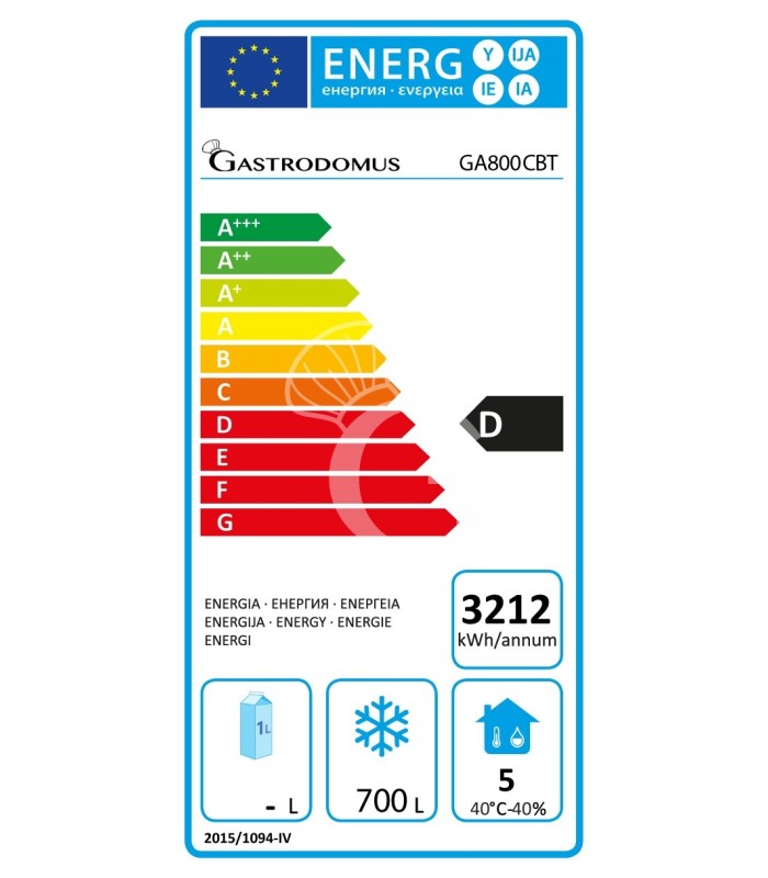 copy of Armadio refrigerato ventilato TN - porta in vetro - capacità 650 LT - tropicalizzato