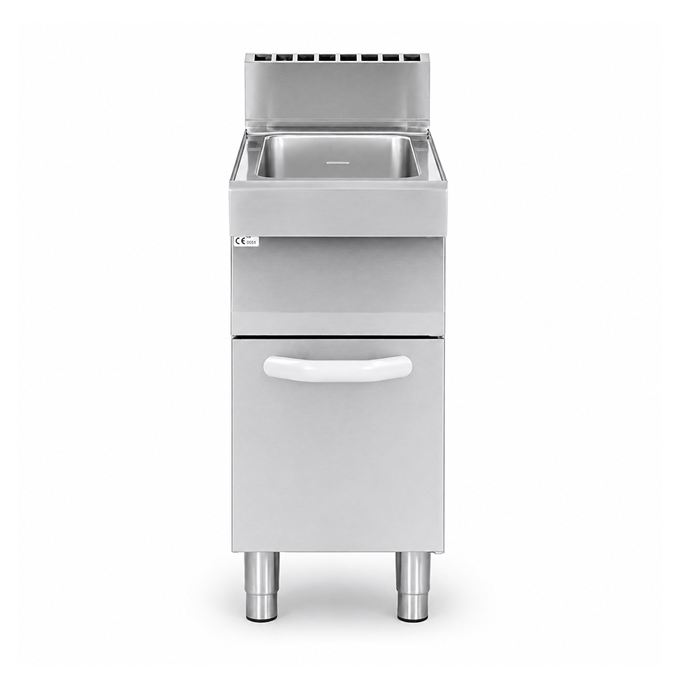 Profi Gas-Nudelkocher, 1 Becken (40 Liter) mit Schrank (B 400 mm x T 700 mm x H 850 mm)