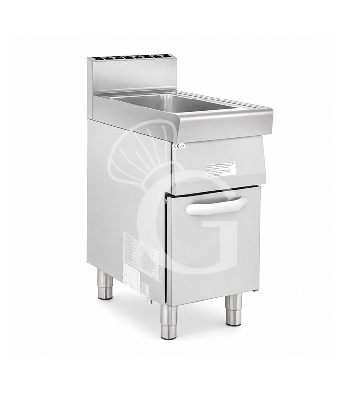 Profi Gas-Nudelkocher, 1 Becken (40 Liter) mit Schrank (B 400 mm x T 700 mm x H 850 mm)