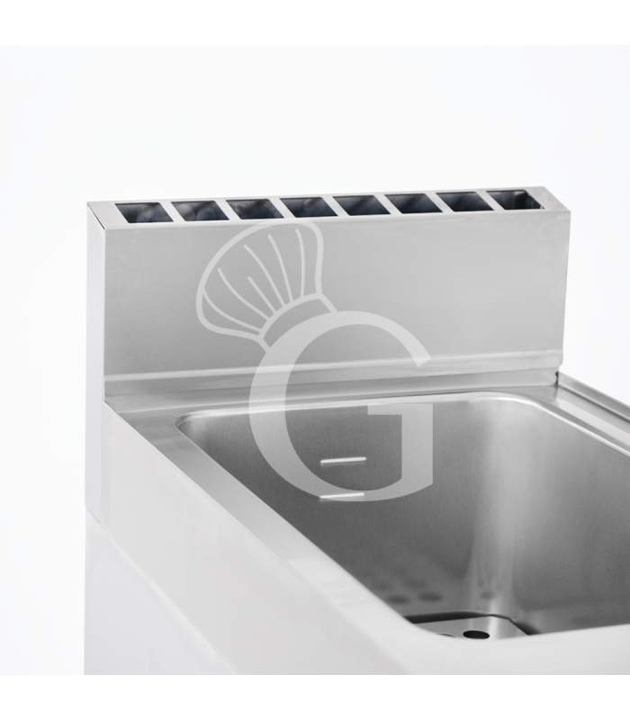 Profi Gas-Nudelkocher, 1 Becken (40 Liter) mit Schrank (B 400 mm x T 700 mm x H 850 mm)