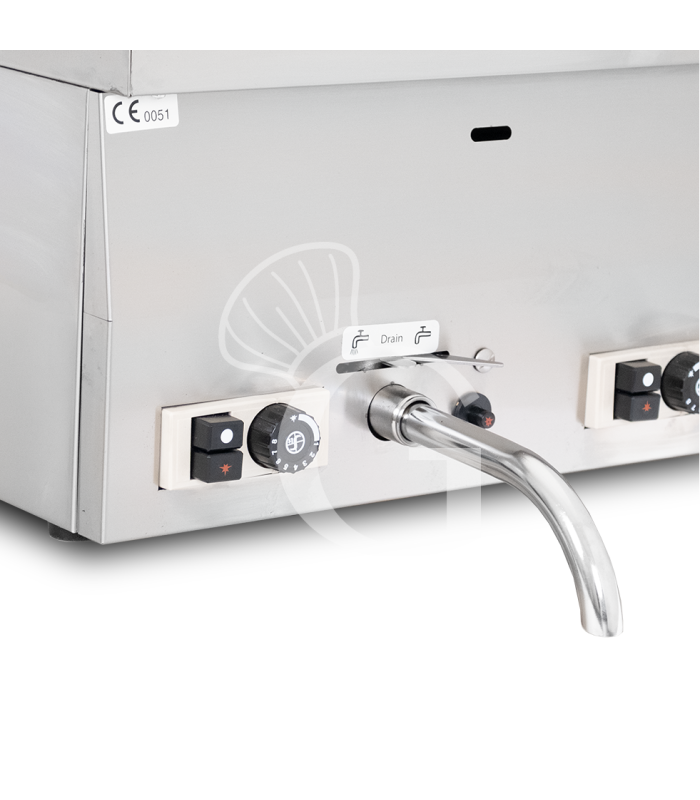Profi Gas-Fritteuse mit 2 Becken (2 x 8 Liter), Tischgerät, 13600 Watt
