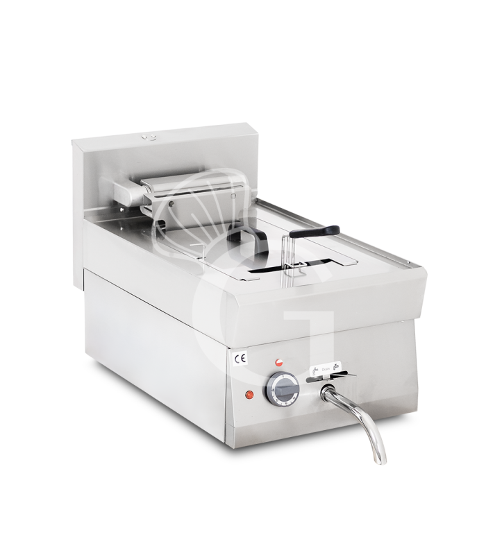 Profi Elektro - Fritteuse mit 1 Becken (10 Liter), Tischgerät, Leistung 7,5 kW – dreiphasig