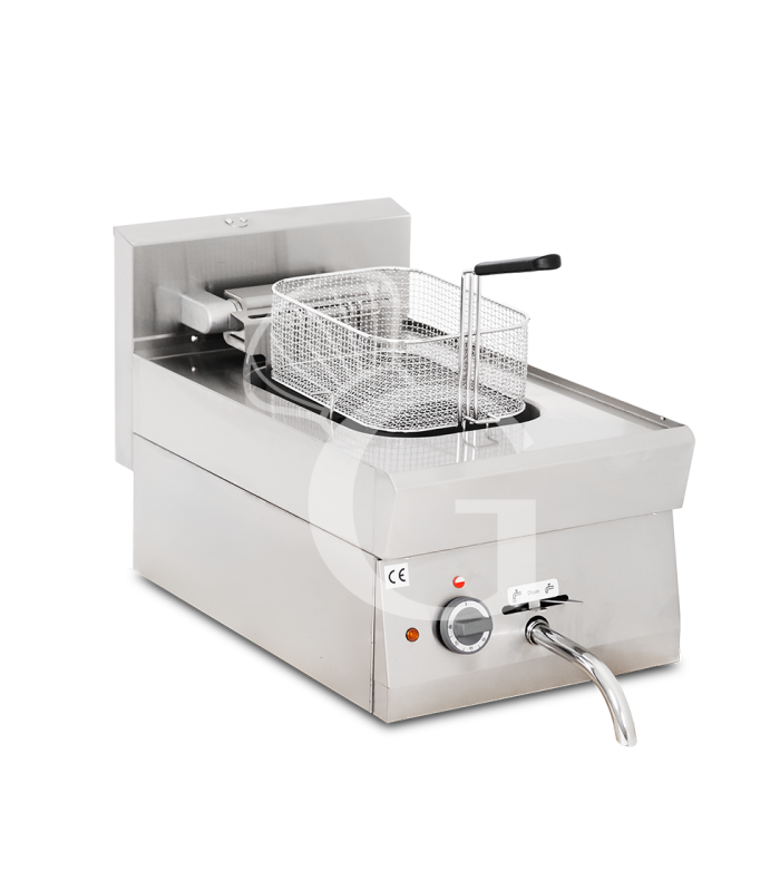 Profi Elektro - Fritteuse mit 1 Becken (10 Liter), Tischgerät, Leistung 7,5 kW – dreiphasig
