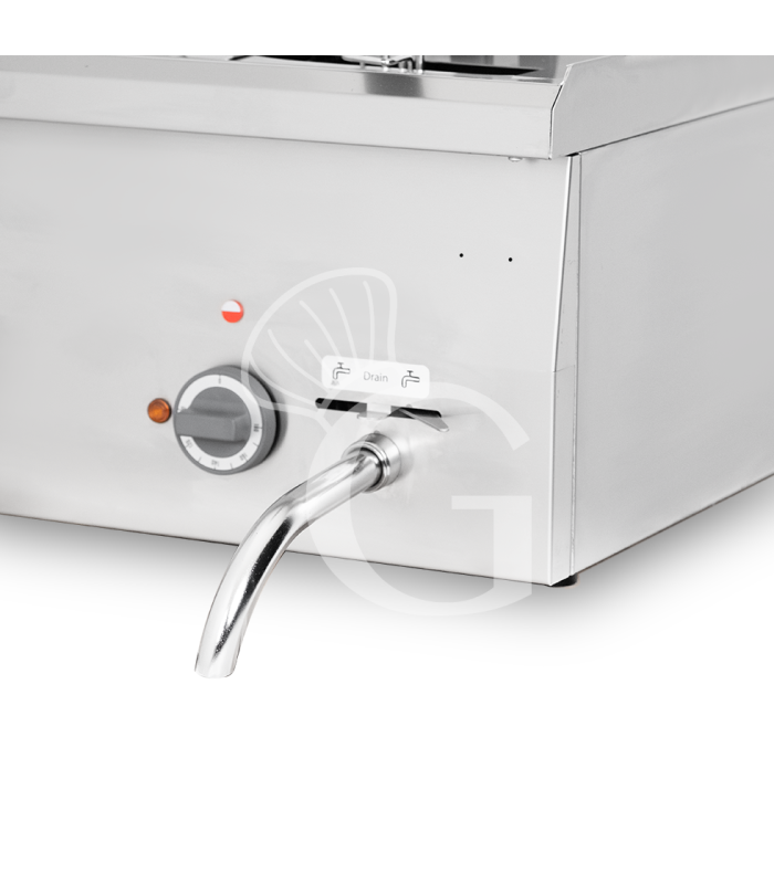 Profi Elektro-Fritteuse mit 2 Becken (2 x 10 Liter), Tischgerät, Leistung 15 kW – dreiphasig