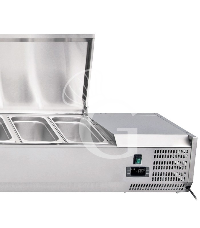copy of Vetrinetta refrigerata per pizzeria, lunghezza 180 cm, predisposta per 9 bacinelle GN1/4