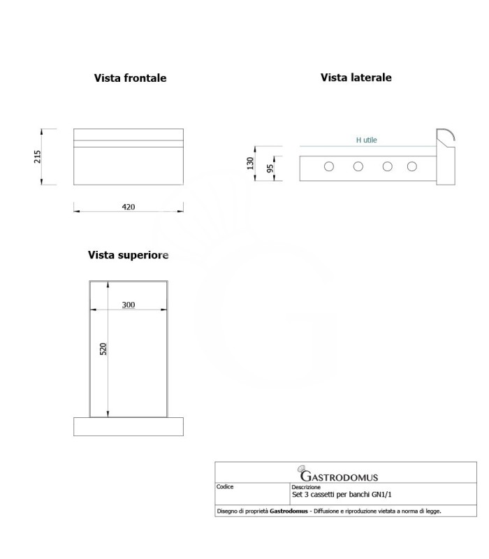 copy of Tavolo refrigerato - 2 porte - Prof. 700 - temperatura -2°C/+8°C