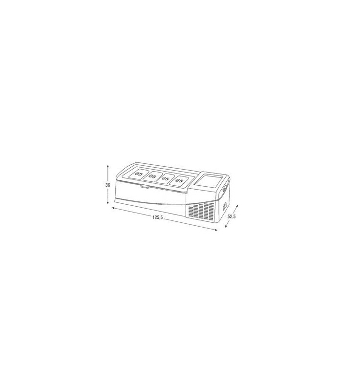 Tisch Eisvitrine, 0/-22°C, B 1255 mm x T 525 mm x H 360 mm