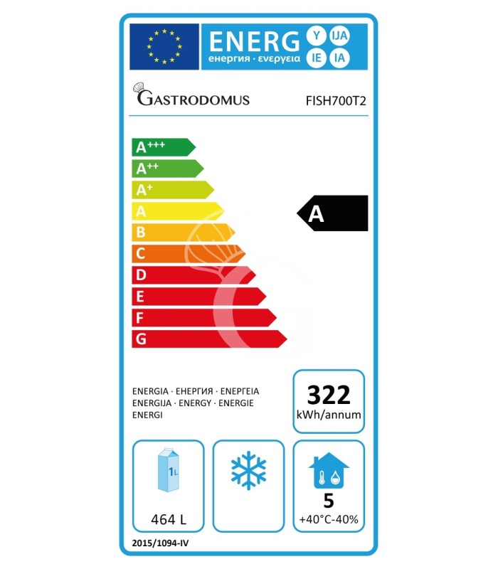 Kühlschrank Fisch/Molkereiprodukte (700 L), Umluftkühlung, -5°C/+10°C, Energieklasse G
