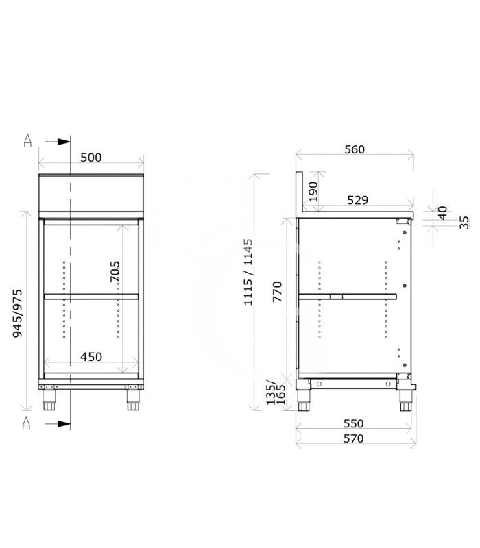 copy of Banco bar neutro a giorno L 250 mm x P 550 mm x H 920 mm