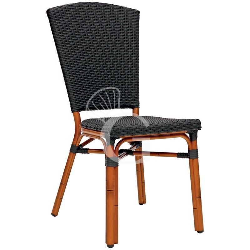 Stuhl "JUNGLE", lackiertes Aluminium, Bambus-Optik, Sitzfläche aus Polyethylenfäden