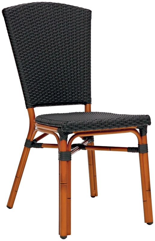 Stuhl "JUNGLE", lackiertes Aluminium, Bambus-Optik, Sitzfläche aus Polyethylenfäden