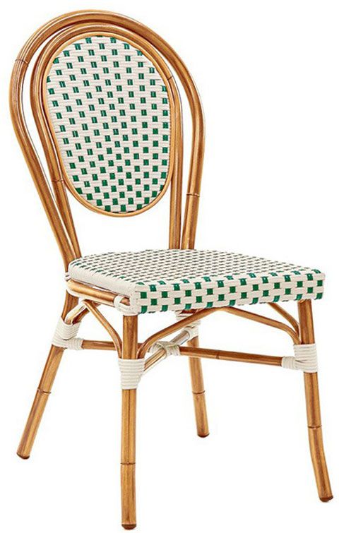 Stuhl "MOLLY", lackiertes Aluminium, Bambus-Optik, Sitzfläche aus Nylonfaser