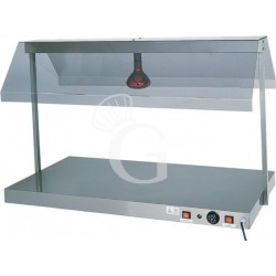 Infrarot-Wärmebrücke mit Warmhalteplatte, 1 Infrarotlampe, Edelstahl
