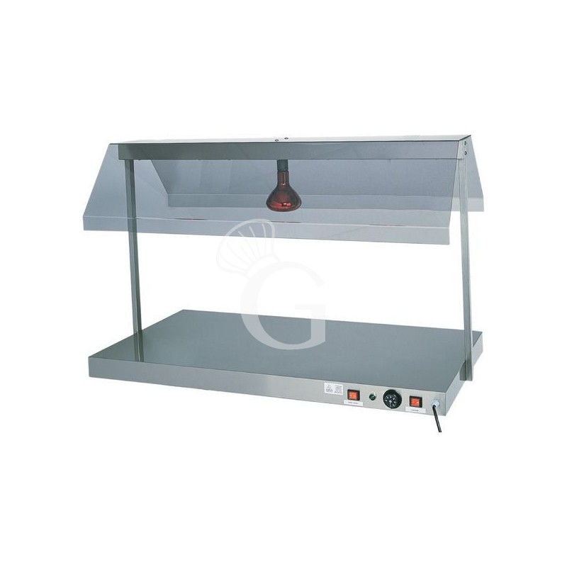 Infrarot-Wärmebrücke mit Warmhalteplatte, 1 Infrarotlampe, Edelstahl Infrarot-Wärmebrücke mit Warmhalteplatte, 1 Infrarotlampe, Edelstahl