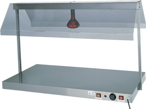 Infrarot-Wärmebrücke mit Warmhalteplatte, 1 Infrarotlampe, Edelstahl