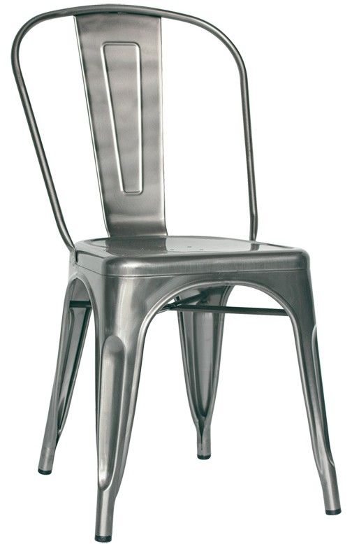 Metallstuhl "GLOSSY", transparente Lackierung