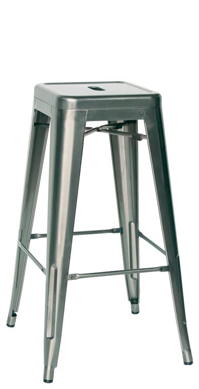 Barhocker "PYRAMID 2", Metall, transparente Lackierung