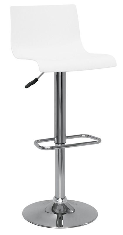 Barhocker "SILVESTRO", verchromter Stahl, Sitzfläche aus Polypropylen