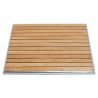 Holzlatten - Tischplatte, quadratisch, Aluminiumrand, für den Außenbereich, 700 x 700 mm