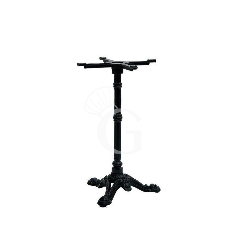 Tischgestell, verziert, lackiertes Gusseisen, 320 x 320 mm, H 710 mm