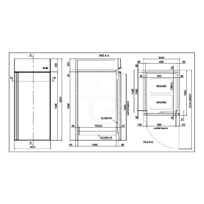 Einfahrkühlschrank für die Eisdiele, Roll-In (2000 L), 0°C/+10°C