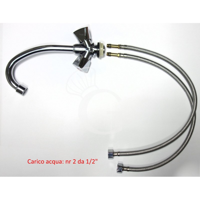 Handwasch- und Ausgussbecken, Edelstahl, Edelstahlbeine, B 500 mm x T 700 mm x H 850 mm