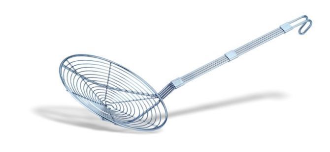 Draht Schaumlöffel / Schaumkelle, Ø 240 mm, Grifflänge 490 mm