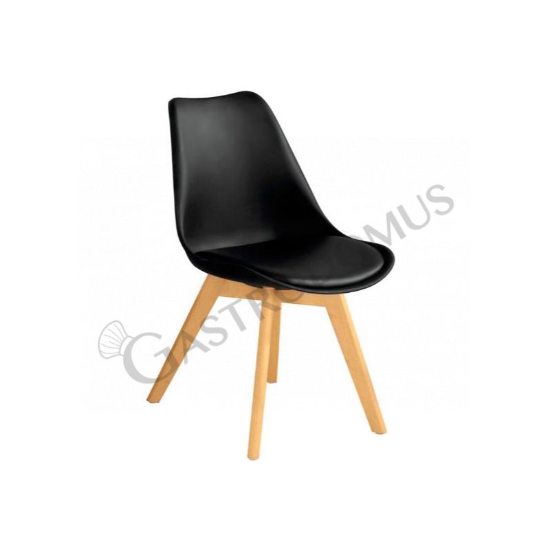 Duck Stuhl – Holzstruktur – Sitzfläche & Rückenlehne – Polypropylen – Kunstlederkissen
