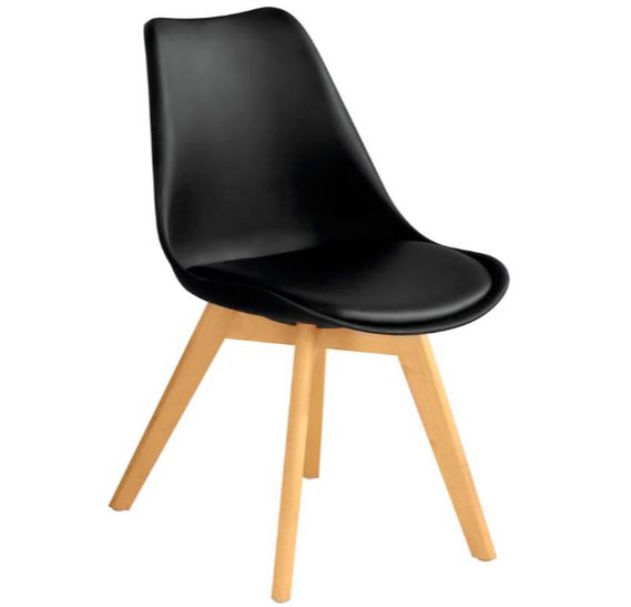 Duck Stuhl – Holzstruktur – Sitzfläche & Rückenlehne – Polypropylen – Kunstlederkissen