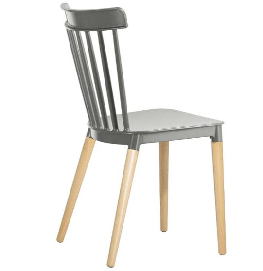 Sessel "ELENA", Holzbeine, Sitzfläche in Polypropylen