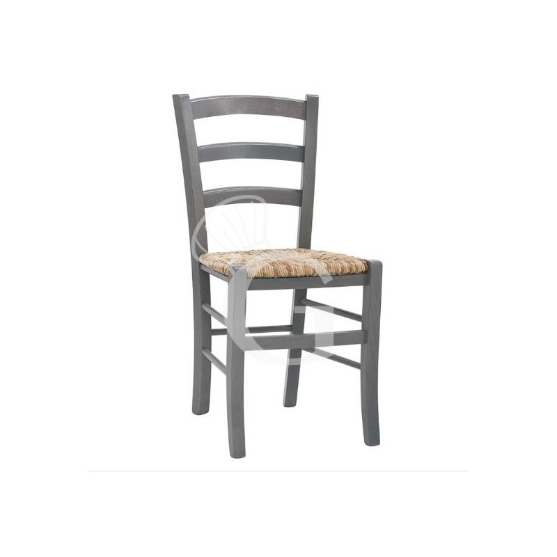 Holzstuhl "GIULY", Sitzfläche aus geflochtenem Stroh