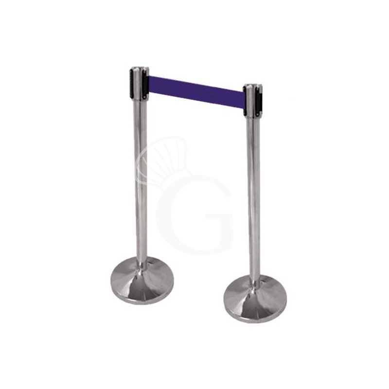 Abgrenzung Set, 2 Abgrenzungsständer aus Edelstahl mit aufrollbarem Absperrband (2 M.-blau) Abgrenzung Set, 2 Abgrenzungsständer aus Edelstahl mit aufrollbarem Absperrband (2 M.-blau)