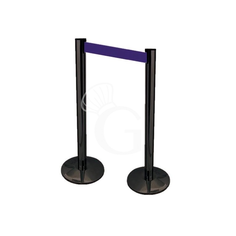Abgrenzung Set, 2 schwarze Abgrenzungsständer mit aufrollbarem Absperrband (2 M.-blau) Abgrenzung Set, 2 schwarze Abgrenzungsständer mit aufrollbarem Absperrband (2 M.-blau)