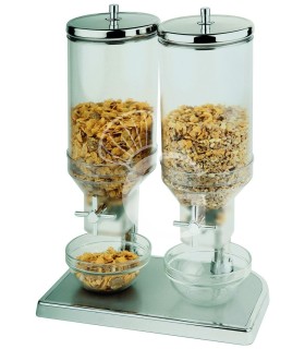 Cerealienspender/Müslispender DUO mit Portionierer, B 220 mm x T 350 mm x H 520 mm