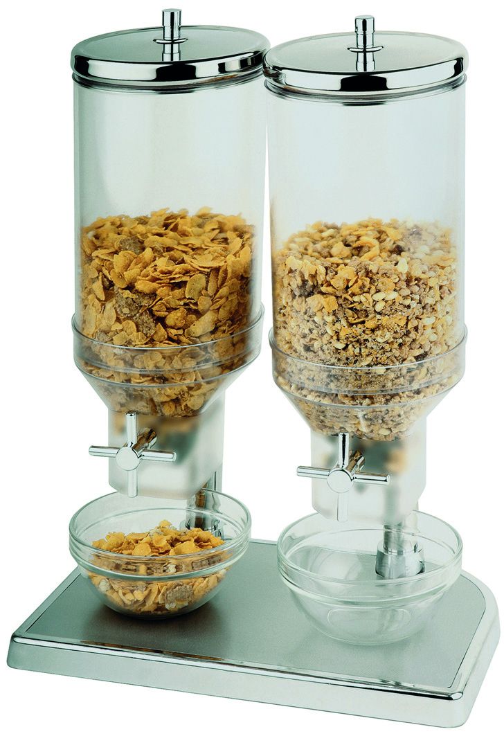 Cerealienspender/Müslispender DUO mit Portionierer, B 220 mm x T 350 mm x H 520 mm