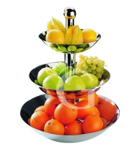 Obst Etagere, 3-lagig, Edelstahl, B 300 mm x T 380 mm x H 550 mm