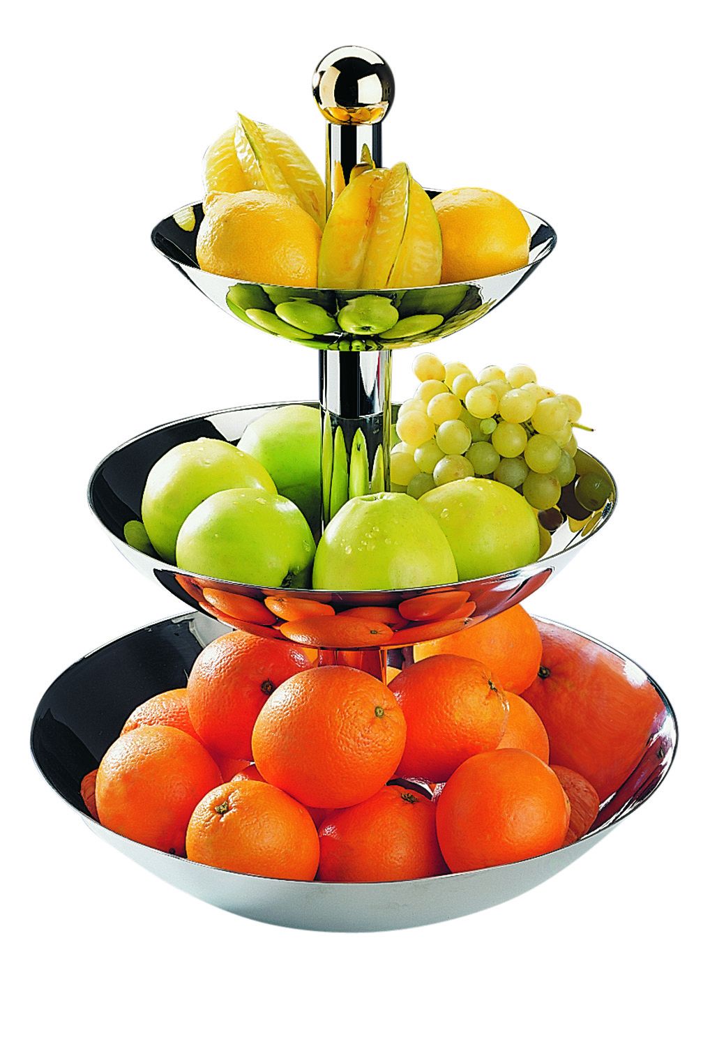Obst Etagere, 3-lagig, Edelstahl, B 300 mm x T 380 mm x H 550 mm