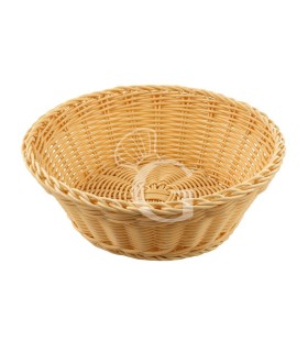 Brotkorb, rund, synthetischer Rattan, braun, Ø 400 mm, H 120 mm