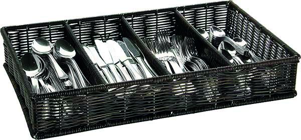 Besteckeinsatz, kunststoffbeschichtete Eisendrähte, B 530 mm x T 325 mm x H 90 mm