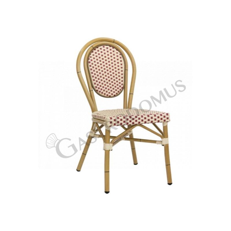 Stuhl "MOLLY", lackiertes Aluminium, Bambus-Optik, Sitzfläche aus Nylonfaser