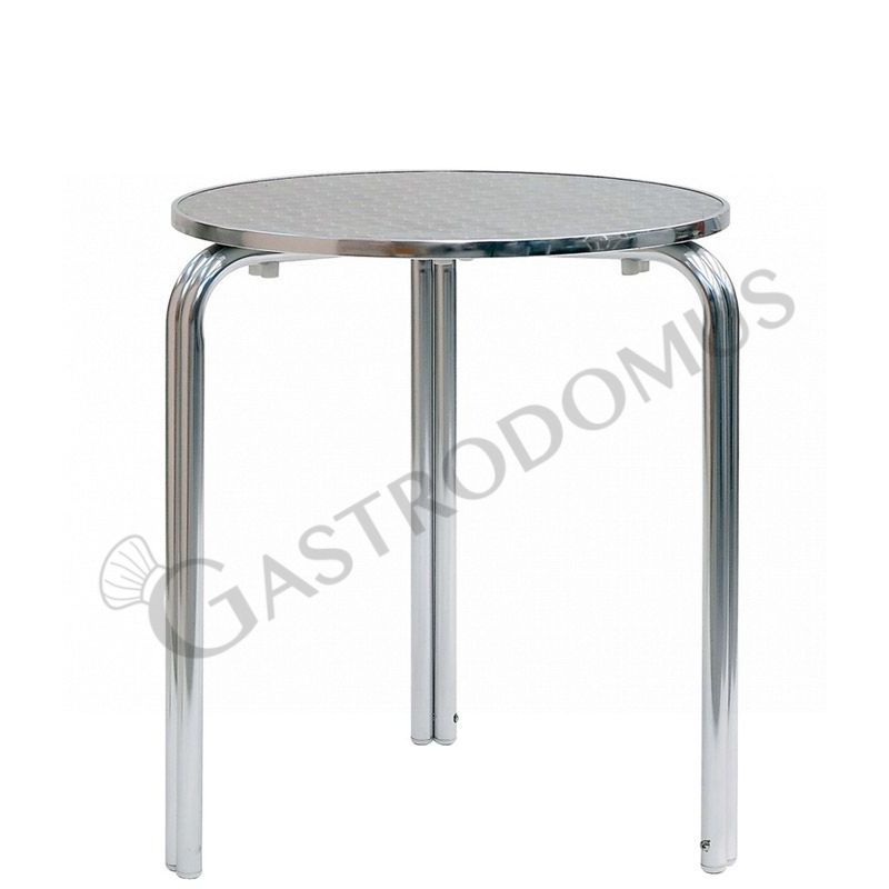 Tisch, rund, Aluminium und Stahl, 3-beinig, Ø 600 mm