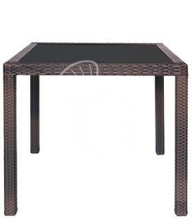 Gartentisch, quadratisch, Aluminium und PE-Beschichtung, 800 x 800 mm