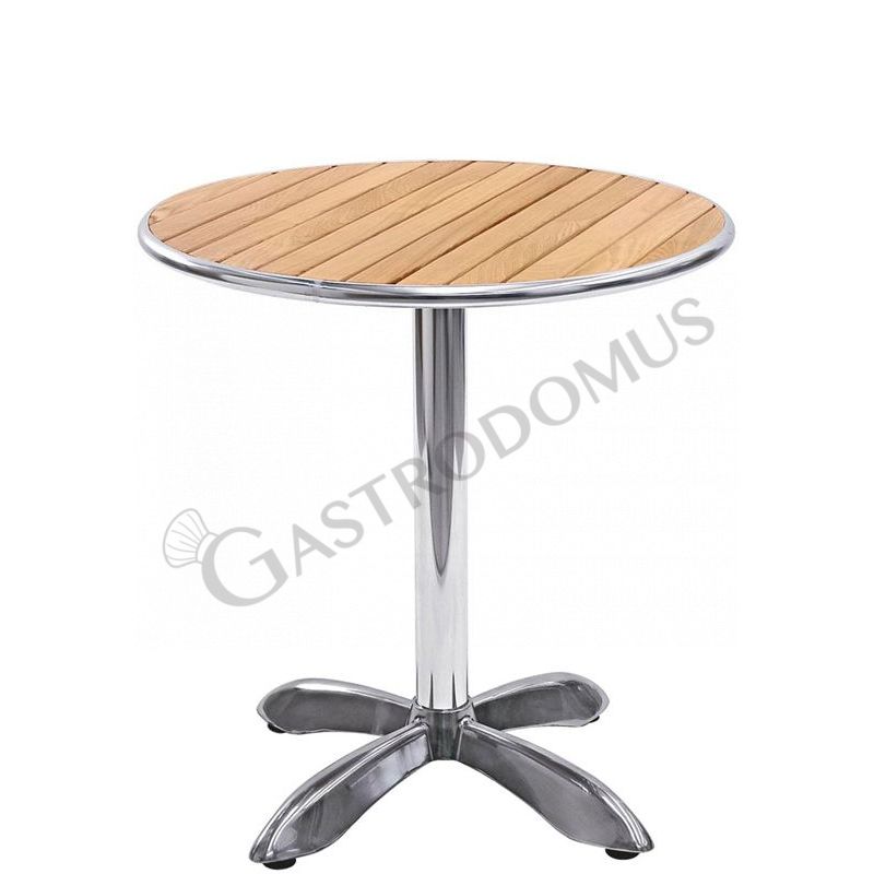 Outdoor-Tisch, rund, Aluminium und Holz, Ø 600 mm