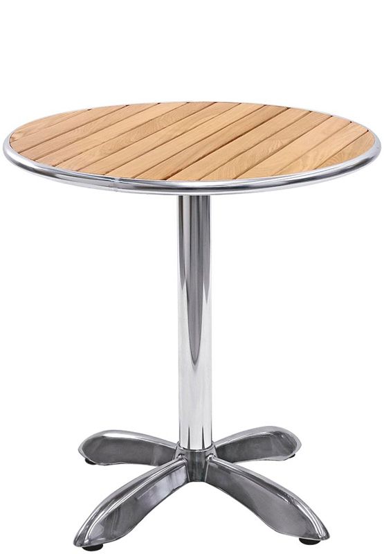 Outdoor-Tisch, rund, Aluminium und Holz, Ø 600 mm