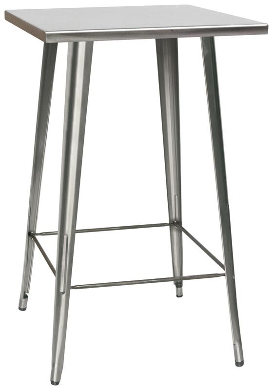 Indoor - Metalltisch, transparente Lackierung, B 650 mm x T 650 mm x H 1070 mm