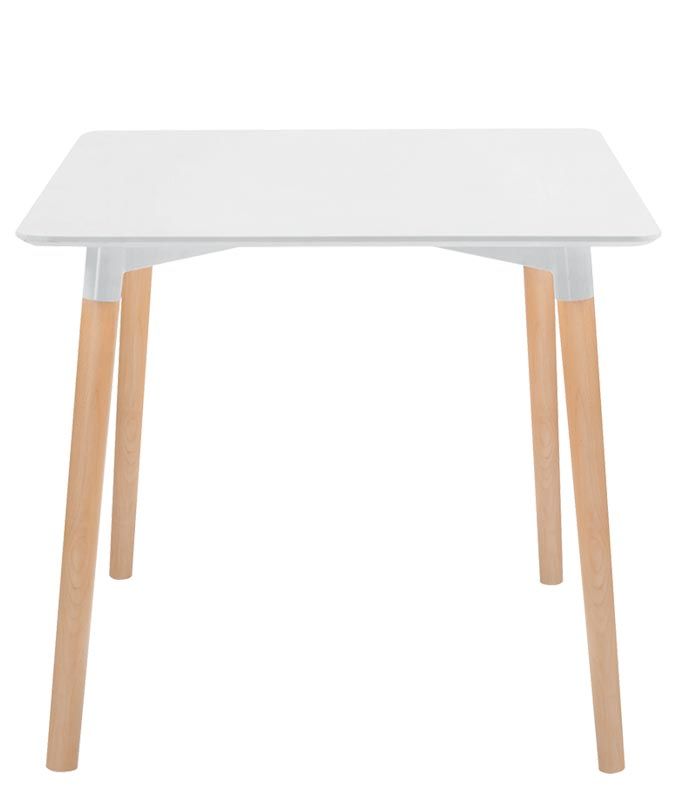 Indoor-Tisch, Holz und Metall, lackierte MDF-Tischplatte, B 800 x T 800 x H 740 mm