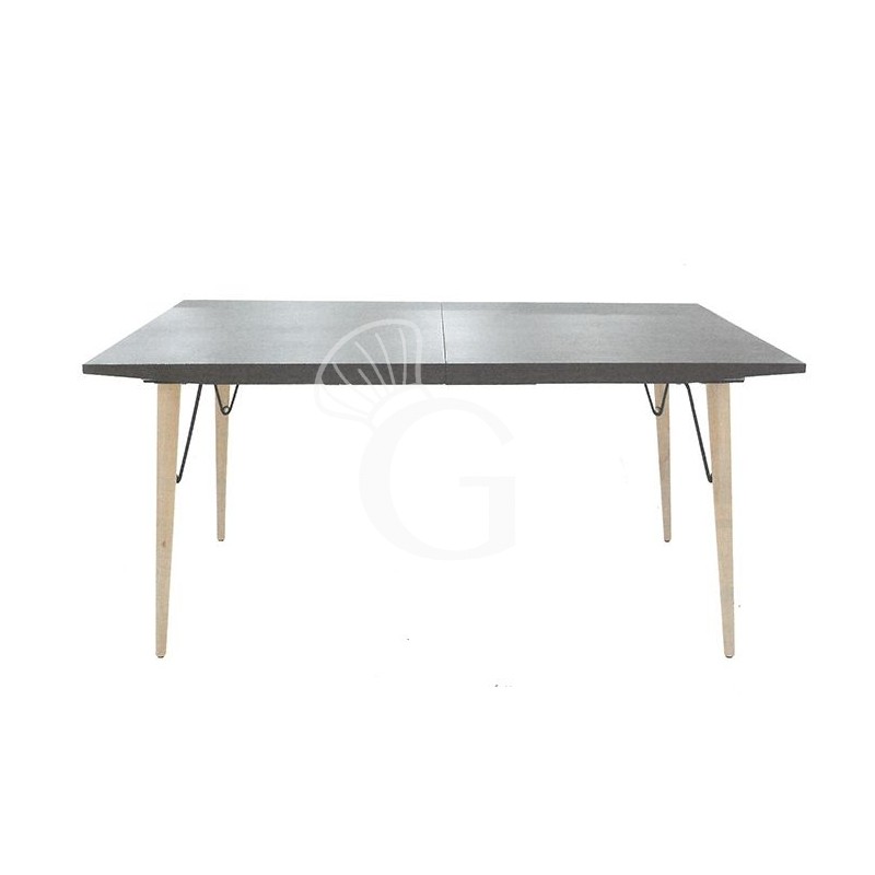 Indoor - Tisch, ausziehbar, Holz und Metall, MDF-Tischplatte, Steinoptik Indoor - Tisch, ausziehbar, Holz und Metall, MDF-Tischplatte, Steinoptik