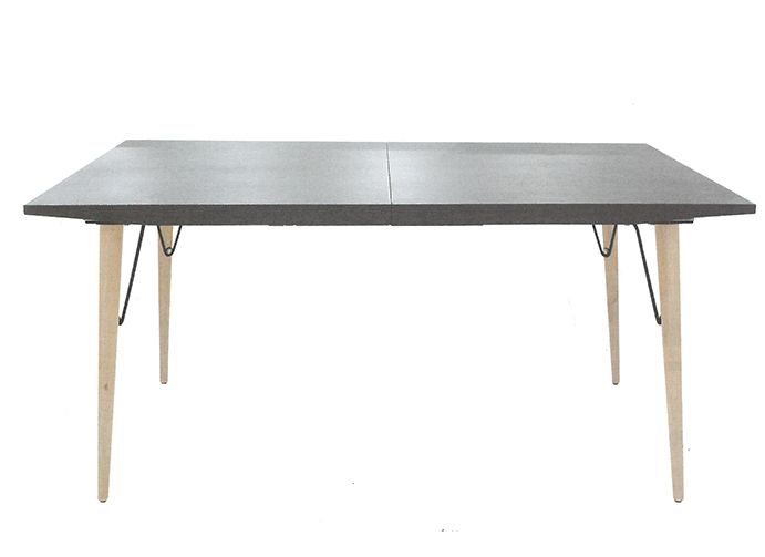 Indoor - Tisch, ausziehbar, Holz und Metall, MDF-Tischplatte, Steinoptik
