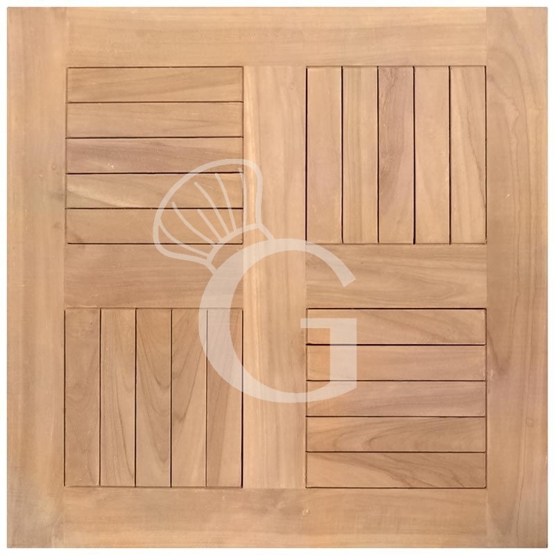 Teakholz - Tischplatte, quadratisch, für den Außenbereich, 600 x 600 mm